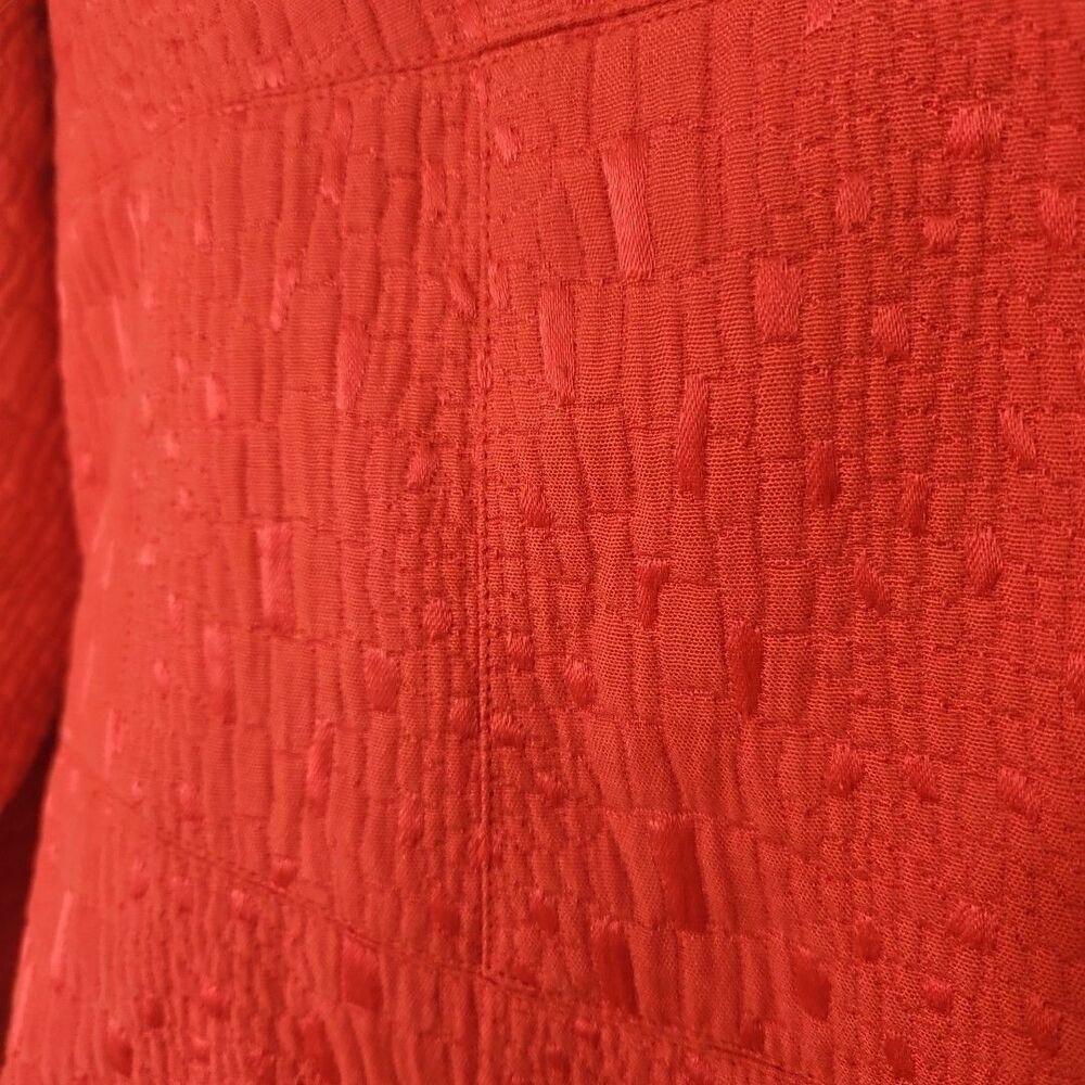 Coldwater Creek Zip Front Jacket Blazer Embroidered Orange Size Med. Bright Fun - Picture 5 of 12